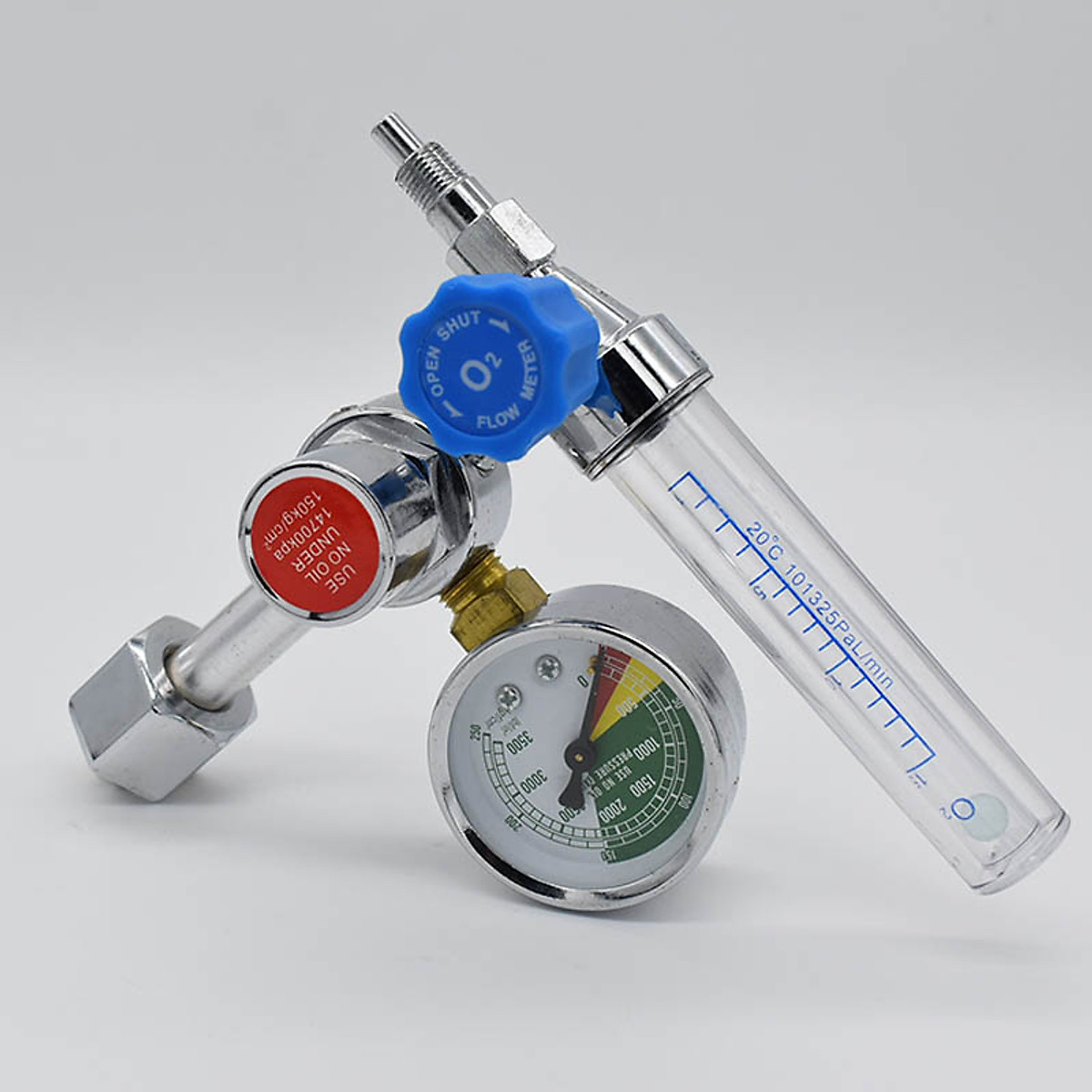 Đồng Hồ Oxy Y Tế Greetmed / PA Medical (Có Bình Tạo Ẩm)