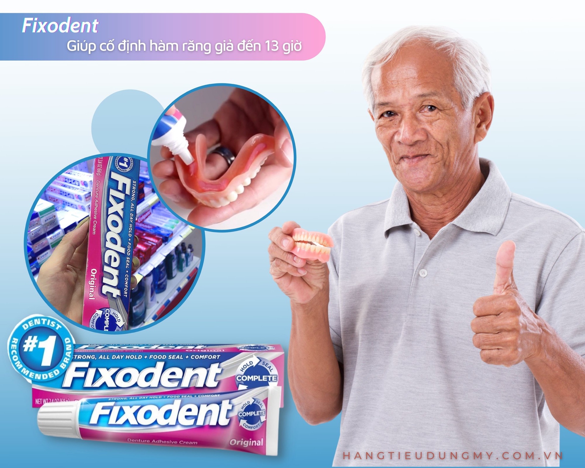 Keo Dán Răng/ Keo Dán Hàm Giả Fixodent (USA)