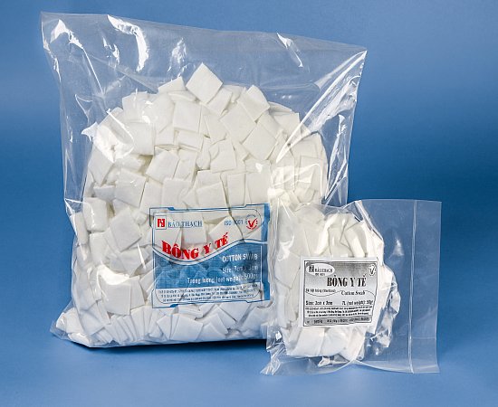 Bông Gòn Cắt, Gòn Vuông 3x3cm Bảo Thạch (Bịch lớn 500g)