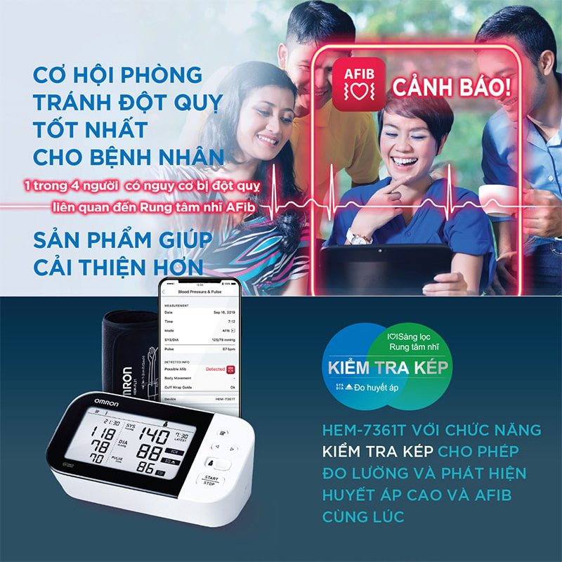 Máy Đo Huyết Áp Bắp Tay Omron HEM-7361T