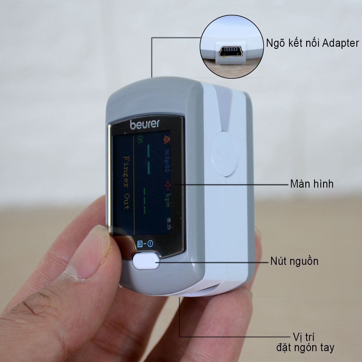 Máy Đo Nồng Độ Oxy SPO2 Và Nhịp Tim Beurer PO80 (PO-80)