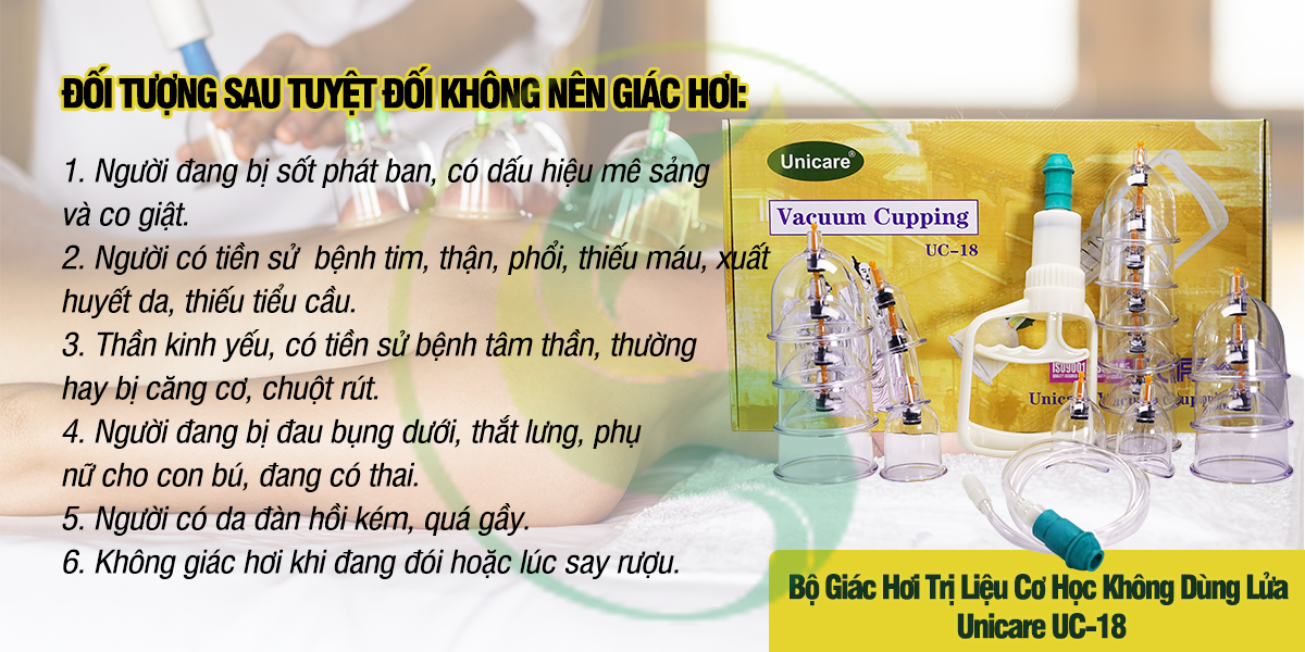 Bộ Giác Hơi Không Dùng Lửa Unicare UC-18 (18 ống)