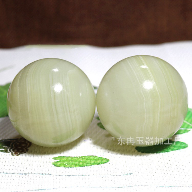Hộp 01 Cặp Bi Đá Lăn Tay Thiên Nhiên Cao Cấp Ngọc Afghanistan