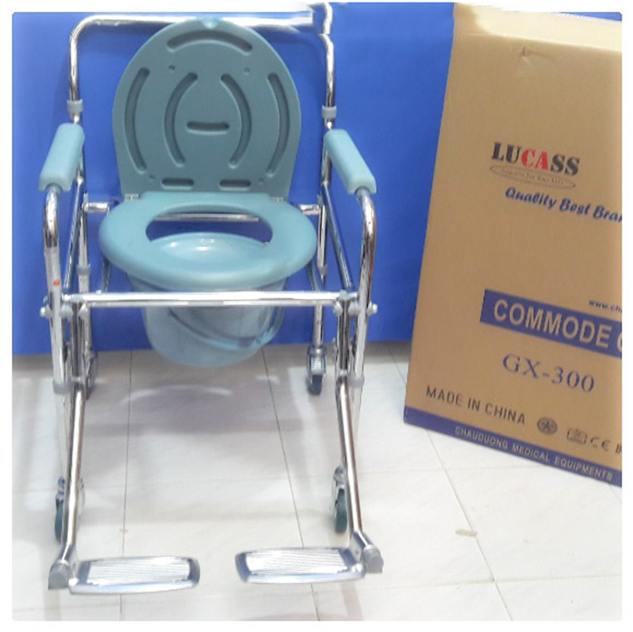 Ghế Bô Vệ Sinh Có Bánh Xe, Bô Tròn, Có Gác Chân Lucass GX-300 (GX300)