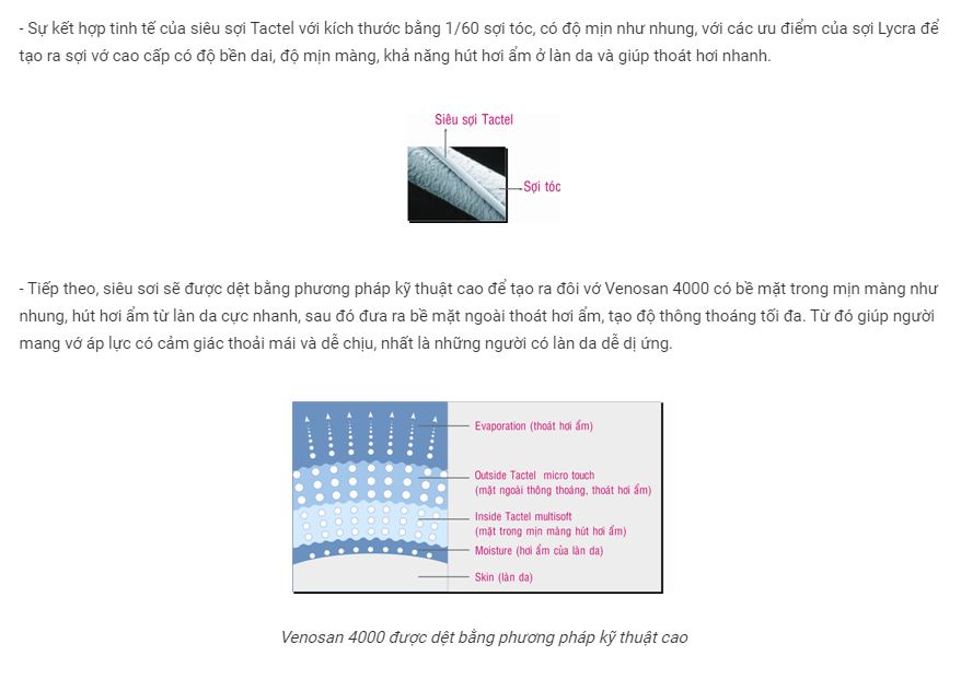 Vớ Y Khoa Venosan 4000 (Siêu Mềm Mịn) (Da, Hở Ngón)