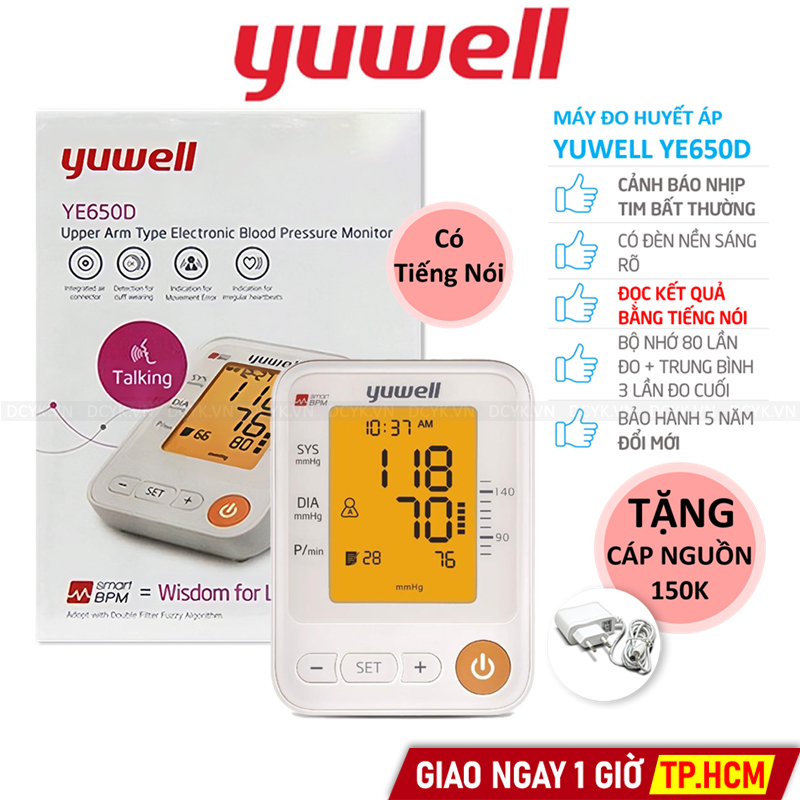 Máy Đo Huyết Áp Bắp Tay Yuwell YE-650D (YE650D)
