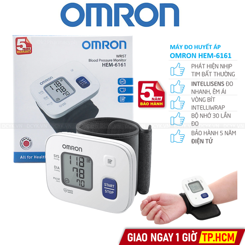Máy Đo Huyết Áp Cổ Tay Omron HEM-6161