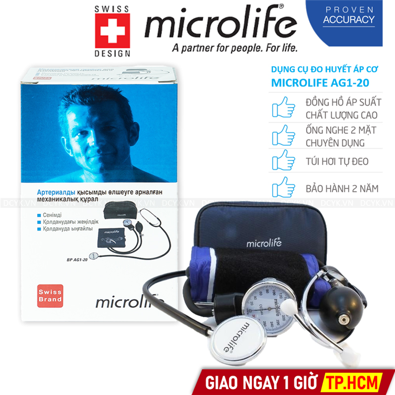 Máy Đo Huyết Áp Cơ Microlife BP AG1-20 (Gồm Tai Nghe)