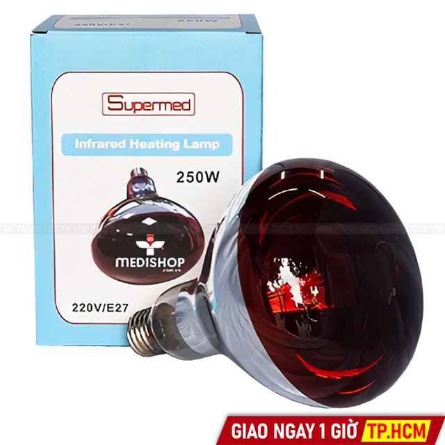 Bóng Đèn Hồng Ngoại Y Tế Supermed 250W Sưởi Ấm, Giảm Đau