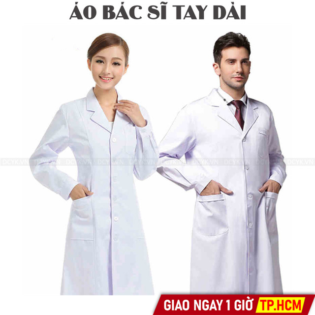 Áo Bác Sĩ Dài Tay Trắng