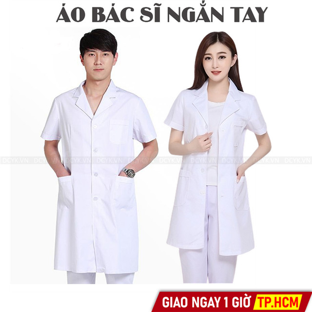 Áo Bác Sĩ Ngắn Tay Trắng