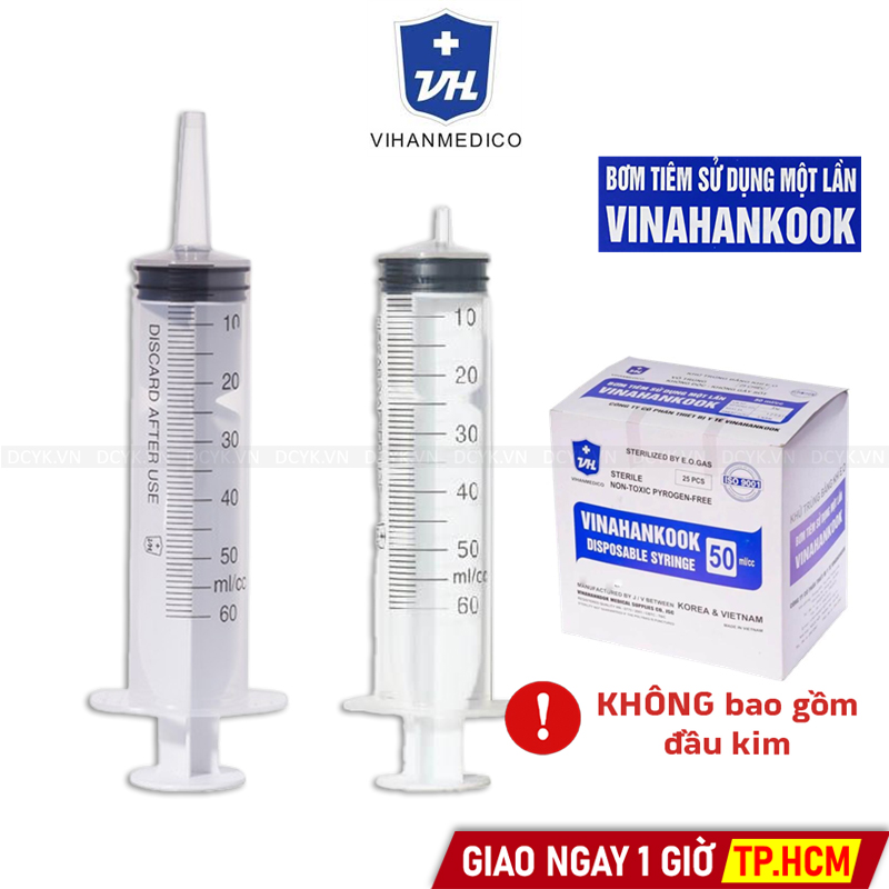 Bơm Tiêm Vô Trùng Vinahankook (Loại Lớn 50cc)