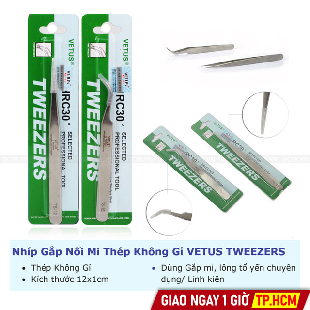Nhíp Gắp Nối Mi Thép Không Gỉ VETUS TWEEZERS