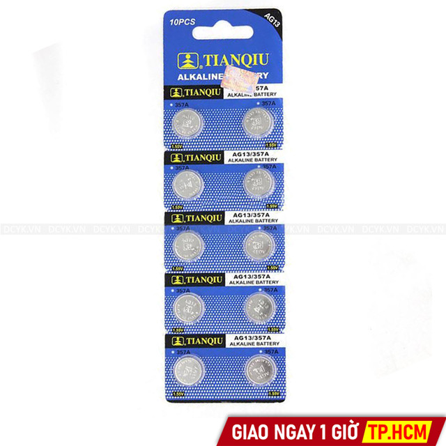 Pin Nút Ag13 TIANQIU (Vỉ 10 Viên)