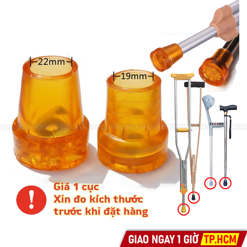 [PHỤ KIỆN] Cục Đế Cao Su Nạng, Gậy Lucass Màu Cam Trong