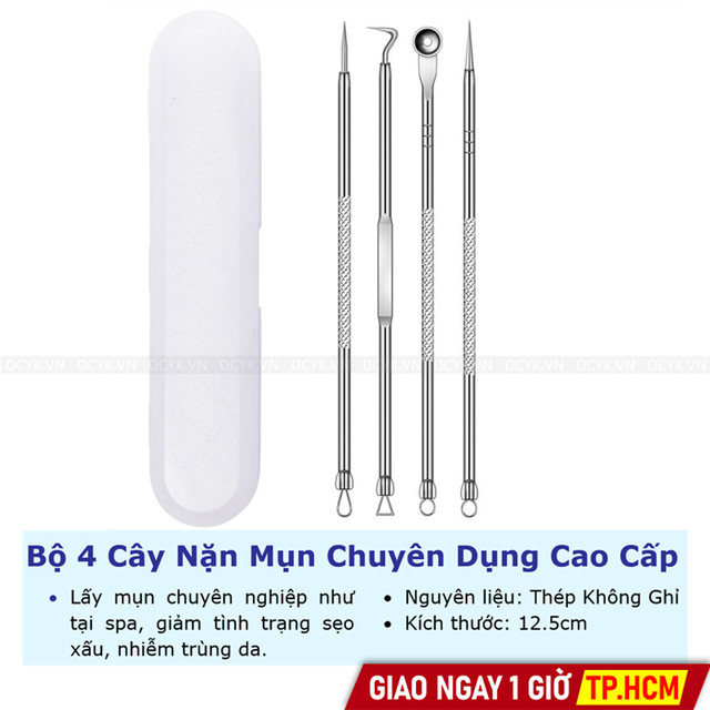 Bộ 4 Cây Nặn Mụn Chuyên Dụng Cao Cấp