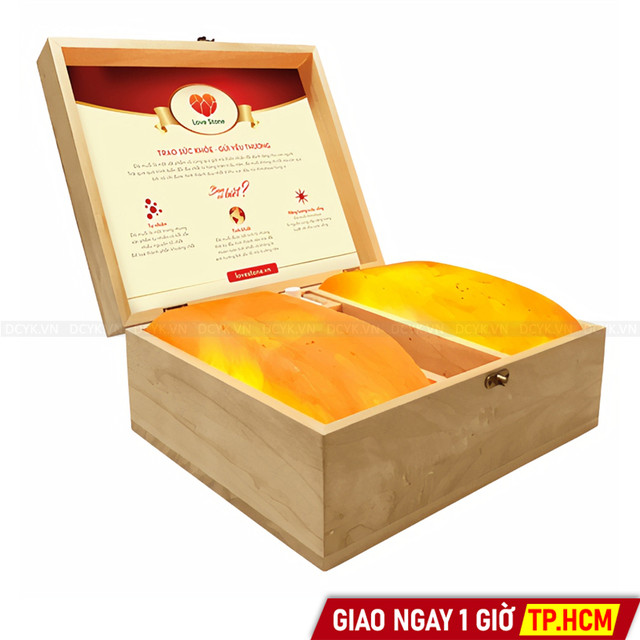 Hộp Đá Muối Hymalaya Massage Chân QAISAR (Tặng Muối Tắm Và 2 Bóng Đèn Thay Thế)