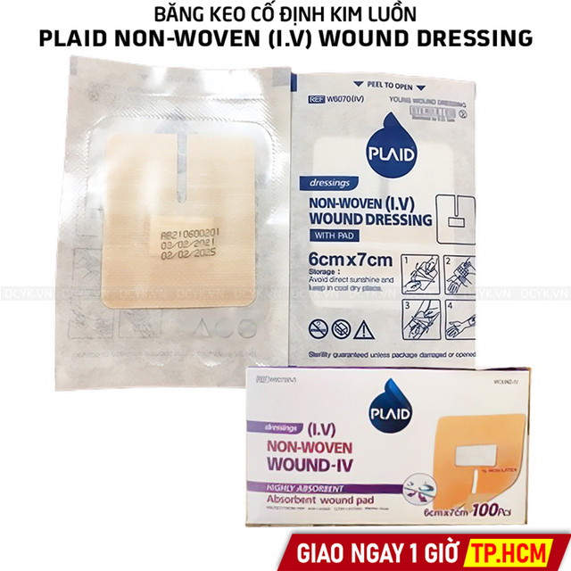 Băng Keo Cố Định Kim Luồn Plaid WOUND-IV (With-pad)