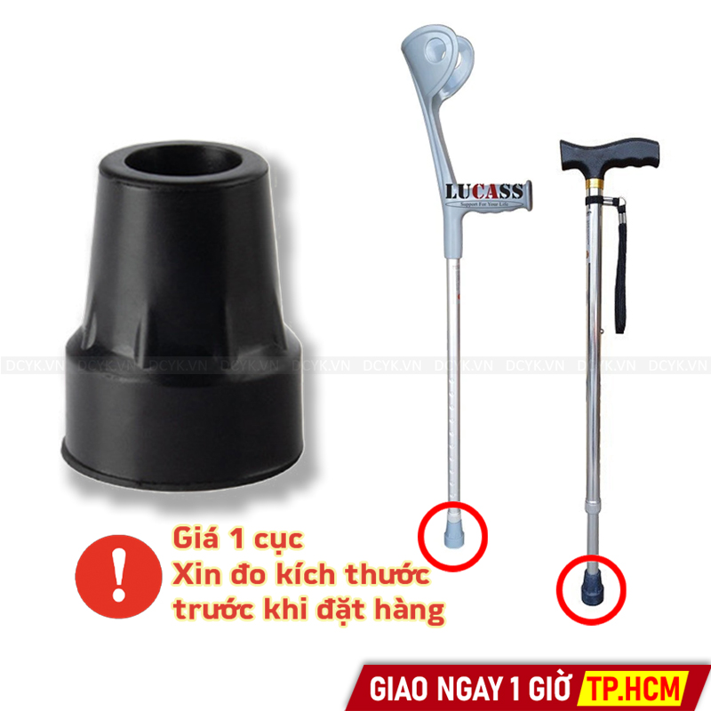 [PHỤ KIỆN] Cục Đế Cao Su Nạng, Gậy Lucass Màu Đen Đặc