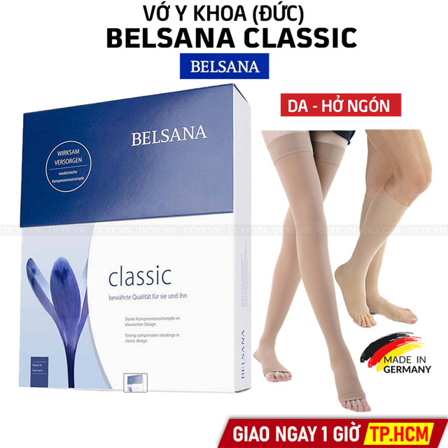 Vớ Y Khoa BELSANA Classic (Da, Hở Ngón)
