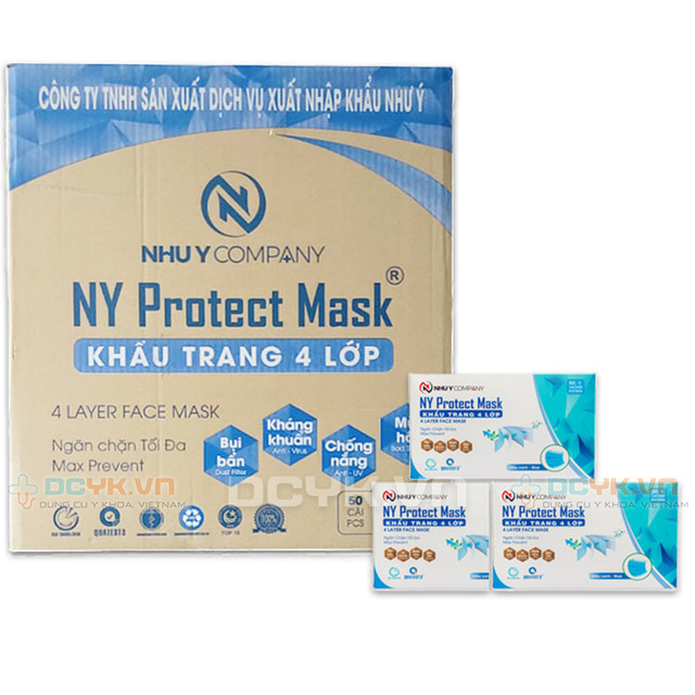 Khẩu Trang Y Tế NHƯ Ý (4 Lớp - Hộp 50 Cái)