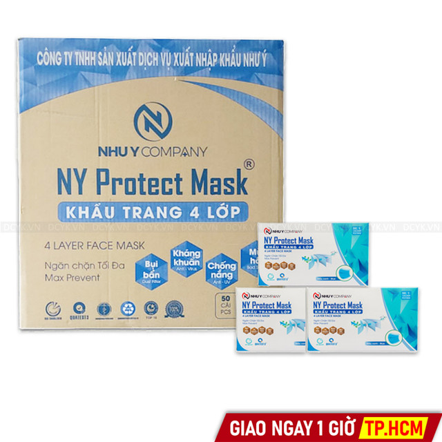 Khẩu Trang Y Tế NHƯ Ý (4 Lớp - Hộp 50 Cái)