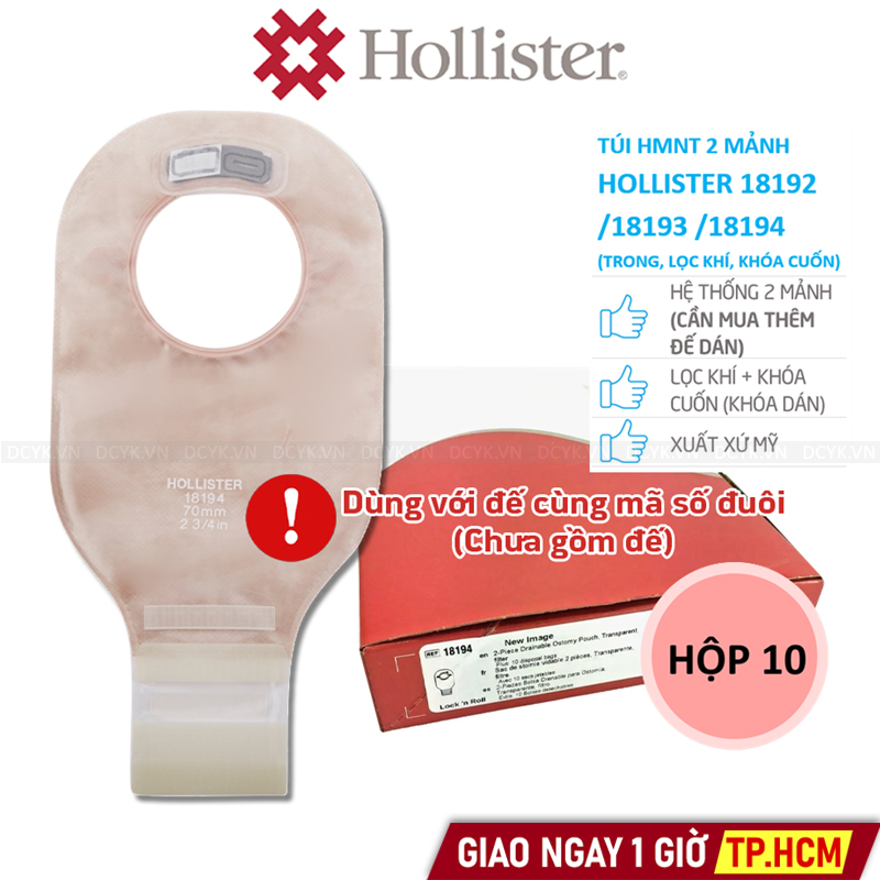 Túi Hậu Môn Nhân Tạo 2 Mảnh Hollister 18192 18193 18194 (Trong, Lọc Khí, Khóa Cuốn)