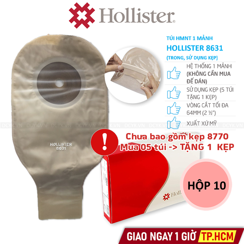 Túi Hậu Môn Nhân Tạo 1 Mảnh Hollister 8631 (Trong, Sử Dụng Kẹp)