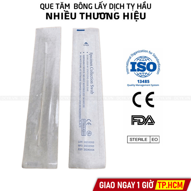 Que Tăm Bông Lấy Dịch Tỵ Hầu Họng Nhiều Thương Hiệu (Tiệt Trùng Từng Que)