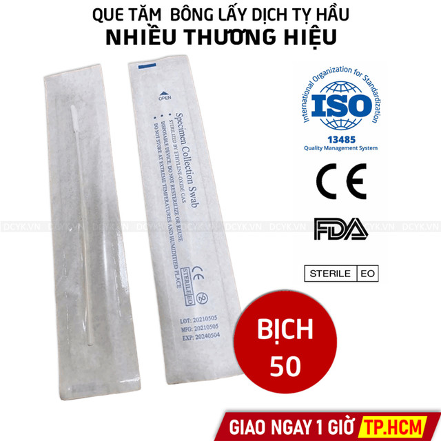 Que Tăm Bông Lấy Dịch Tỵ Hầu Họng Nhiều Thương Hiệu (Tiệt Trùng Từng Que)