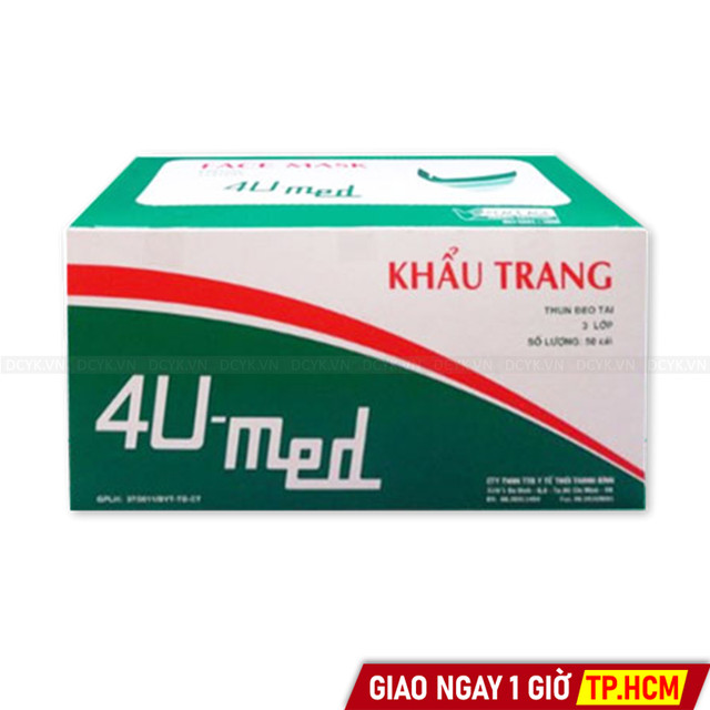 Khẩu Trang Y Tế 4U Med (Hộp 50 Cái - 3 Lớp)