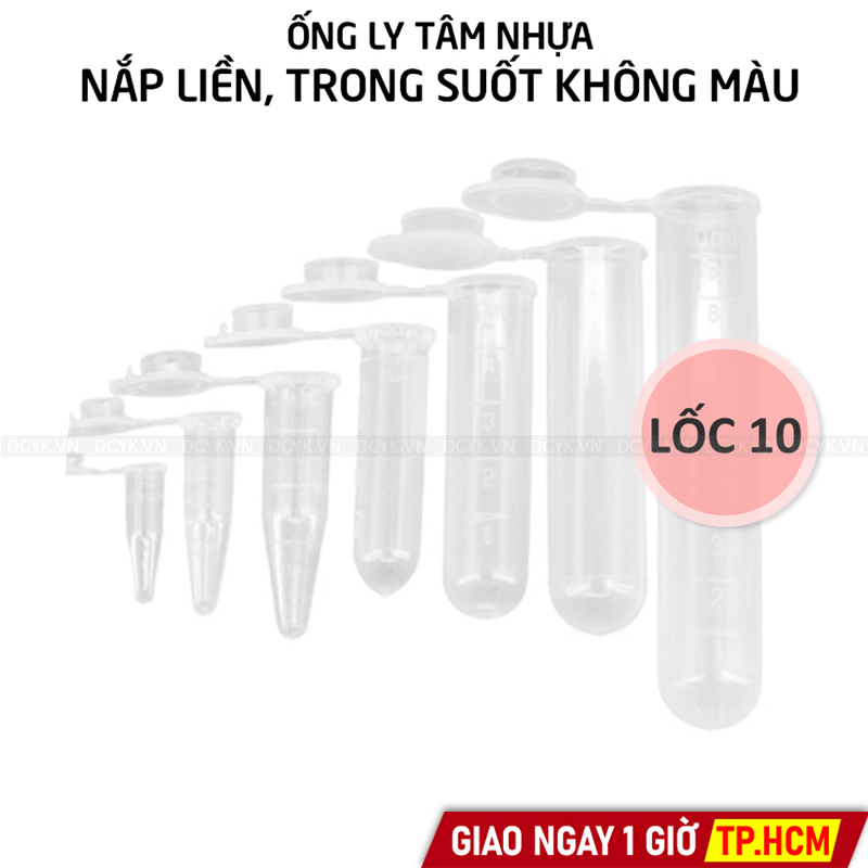 Ống Ly Tâm (Eppendorf) Nắp Liền, Nhựa Trong Không Màu