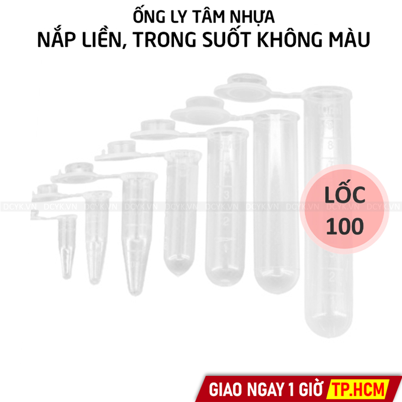 Ống Ly Tâm (Eppendorf) Nắp Liền, Nhựa Trong Không Màu