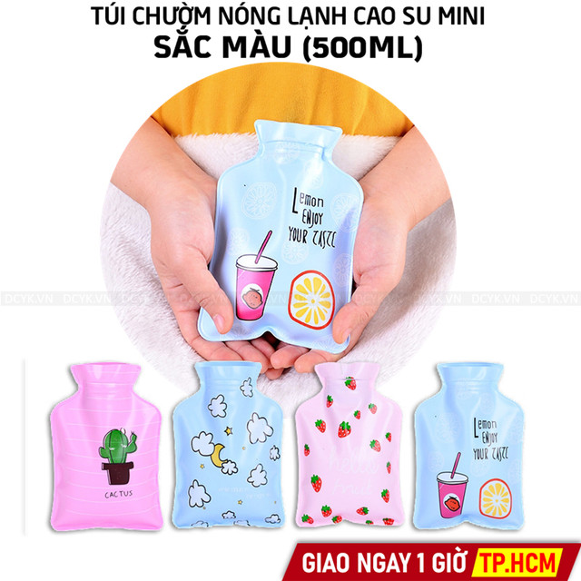 Túi Chườm Nóng Lạnh Cao Su Mini Sắc Màu (500ml)