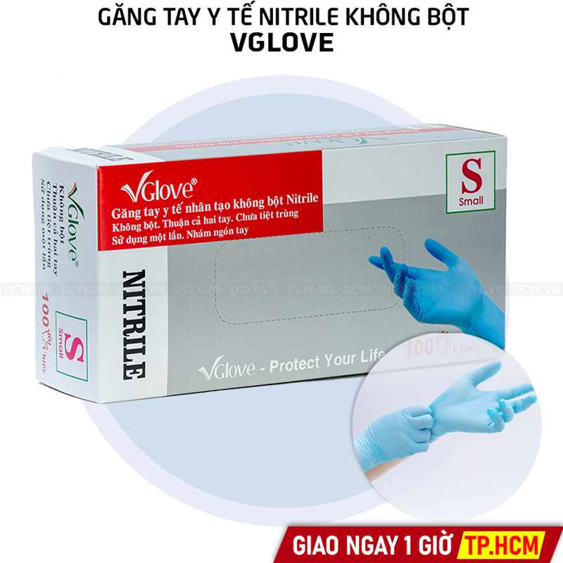 Găng Tay Y Tế Nitrile Không Bột VGlove (Hộp 100 Cái)