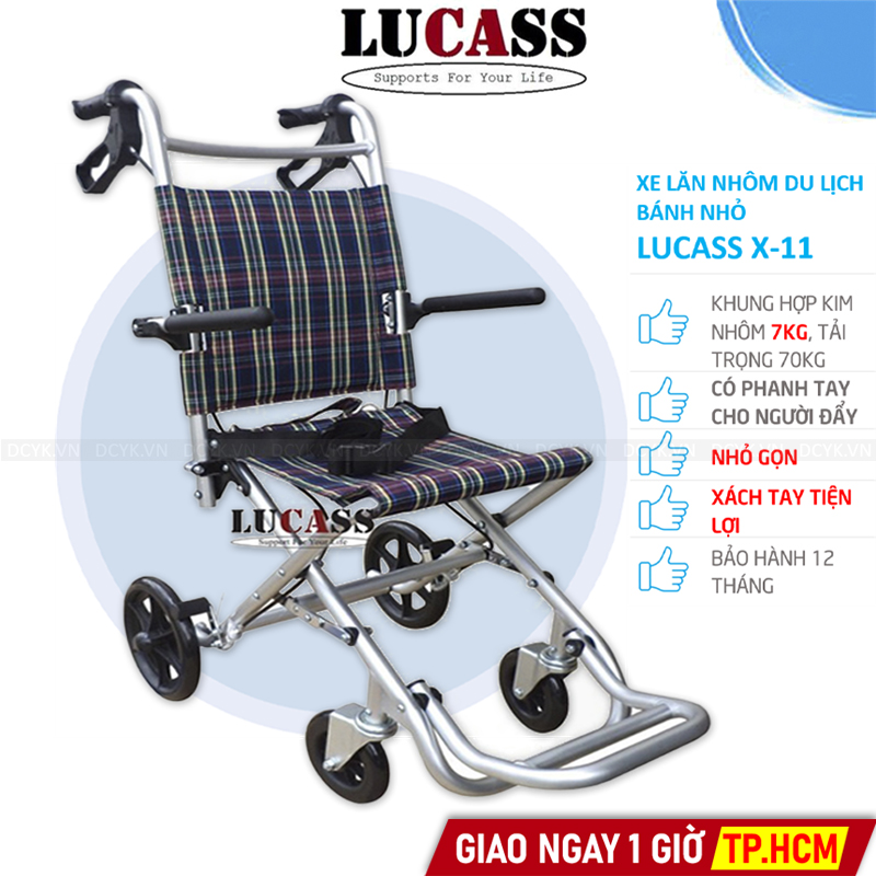 Xe Lăn Du Lịch Xách Tay, Bánh Nhỏ, Có Thể Gấp Gọn Lucass X-11 (X11)