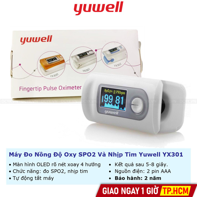 Máy Đo Nồng Độ Oxy SPO2 Và Nhịp Tim Yuwell YX301 (YX-301)