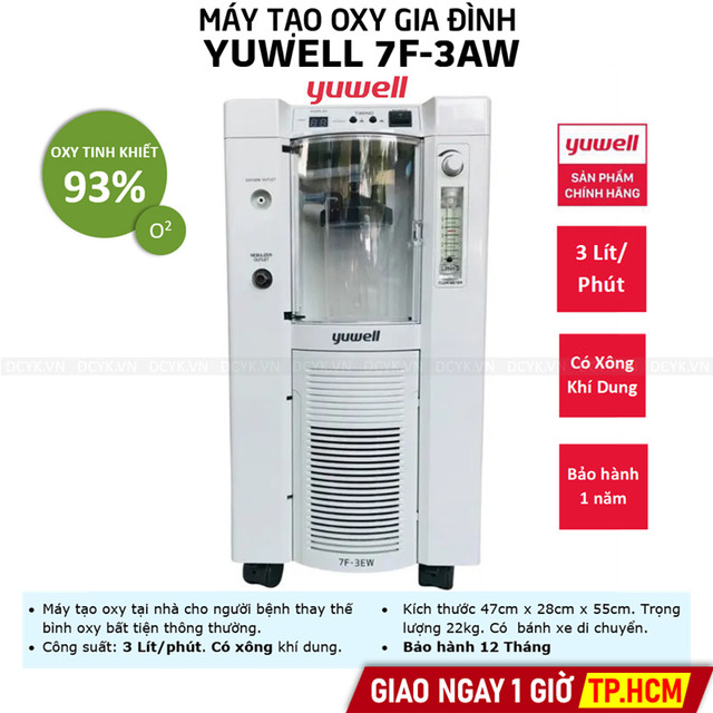 Máy Tạo Oxy Yuwell 7F-3EW (3 Lít, Có Xông)