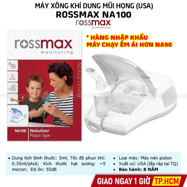 Máy Xông Khí Dung Mũi Họng Rossmax NA100 (Hàng Nhập Khẩu Chạy Êm Hơn)