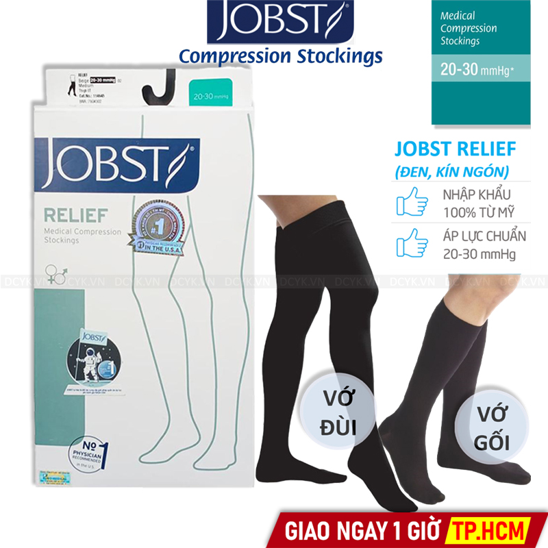 Vớ Y Khoa Chân JOBST Relief (Đen, Kín Ngón)
