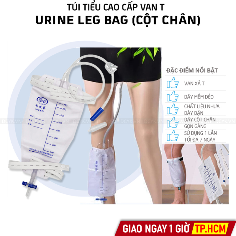 Túi Đựng Nước Tiểu Cao Cấp Van T, Có Dây Đeo Chân URINE LEG BAG