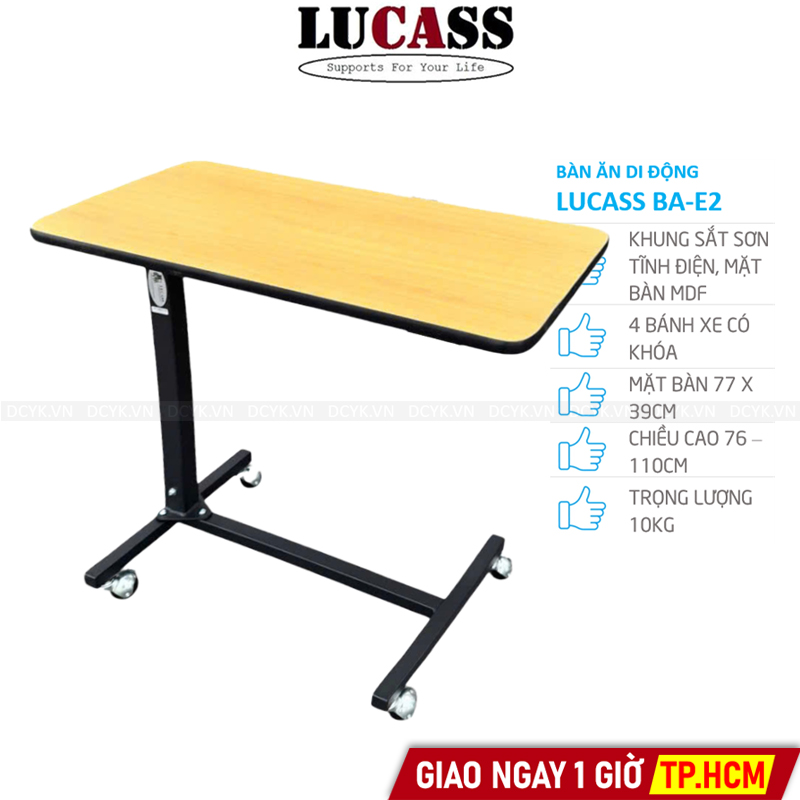 Bàn Ăn Di Động Có Bánh Xe LUCASS BA-E2