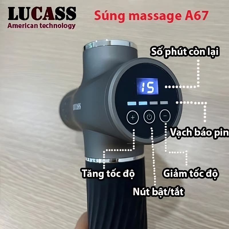 Súng Massage Cầm Tay Lucass Massage Gun A-67 (A67)
