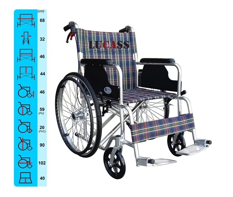 Xe Lăn Tay Vải Ca-rô, Khung Nhôm, Có Thắng Lucass X-91L (X91L)