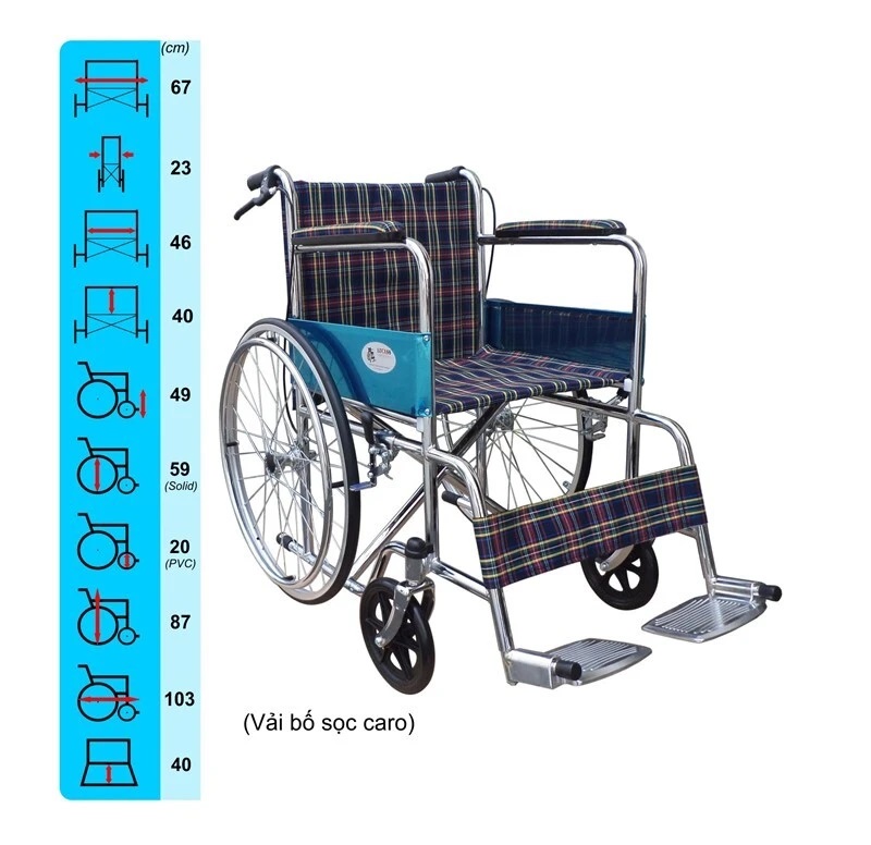 Xe Lăn Tay Vải Ca-rô, Có Thắng Lucass X-97J (X97J)