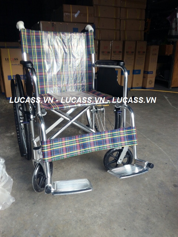 Xe Lăn Tay Vải Ca-rô, Khung Nhôm, Có Thắng Lucass X-91L (X91L)