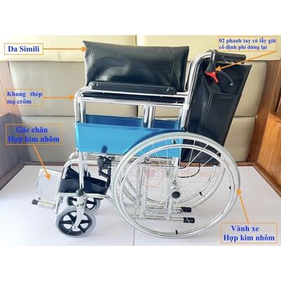 Xe Lăn Tay Vải Da Simili, Có Thắng GBM-042