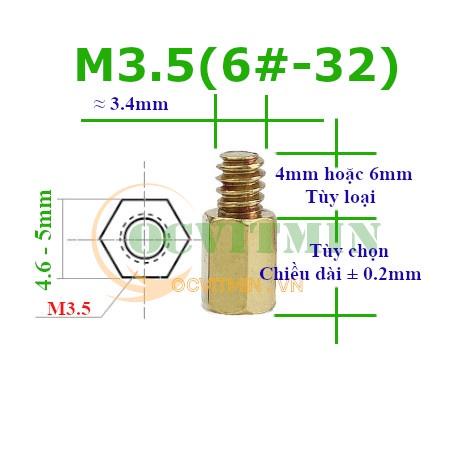 Trụ Đồng Đực Cái M3.5(6#-32) Bắt Ổ Cứng HDD Dùng Cho PC, Ốc M3.5