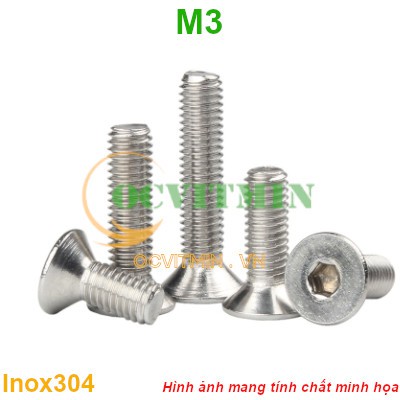 Ốc Lục Giác Đầu Bằng M3 Inox 304