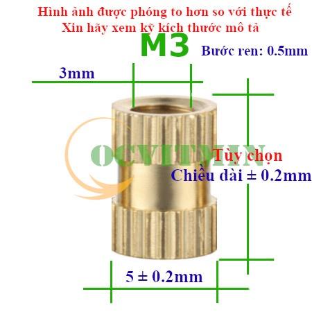 Đai Ốc Đồng M3 Tán Bằng Đồng Ecu Cấy